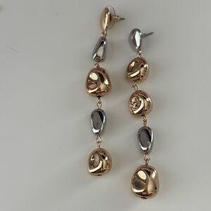 Elegant Gold and Silver Drop Earrings